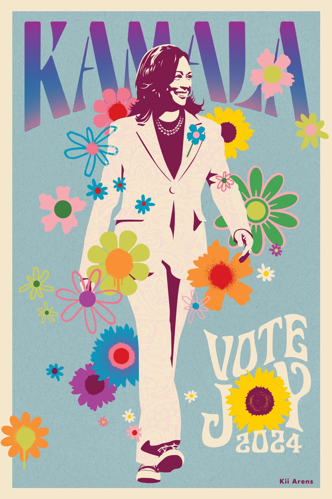 VOTE JOY - Colorway #2 - Signed, Stamped and Numbered Prints